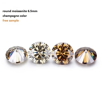 Forever Brilliant Moissanite Diamante redondo de 1 quilate Diamante de corte ligero de color champán