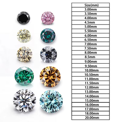 Forever Brilliant Moissanite Diamante redondo de 1 quilate Diamante de corte ligero de color champán