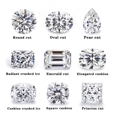 Esmeralda cortada EF Blanco VVS piedra preciosa sintética Moissanita suelta Diamante para anillos