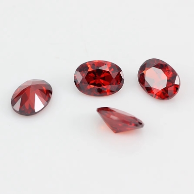8*12mm Moissanita de color óvalado sangre cristal rojo vidrio Moissanita para anillos de compromiso