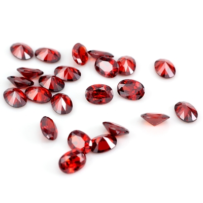 8*12mm Moissanita de color óvalado sangre cristal rojo vidrio Moissanita para anillos de compromiso