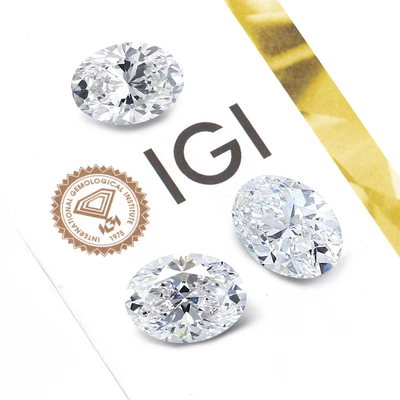 Gran tamaño 5ct Corte oval CVD E F VS1 VS2 IGI Diamante suelto de laboratorio