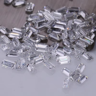 3 quilates de tamaño pequeño Esmeralda de corte Vvs de laboratorio cultivado Diamante Melee Moissanite para joyería