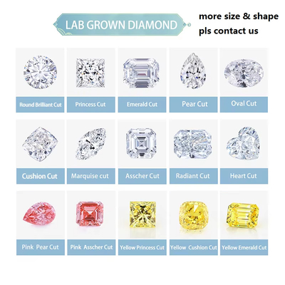 DEF VS Color Blanco Diamante cultivado en laboratorio Moissanite Marqués suelto Moissanite Cushion Cut 3*3-5*5m