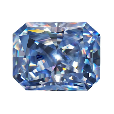 VVS 1ct Hielo triturado Radiante cortado suelto Moissanita Diamante Azul Melee Moissanita