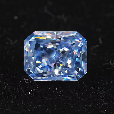 VVS 1ct Hielo triturado Radiante cortado suelto Moissanita Diamante Azul Melee Moissanita