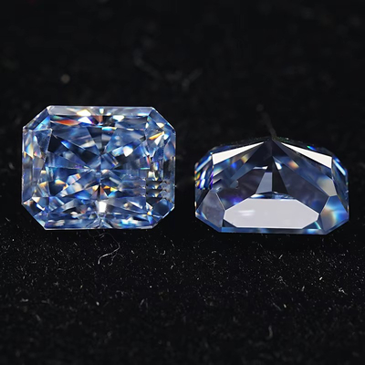 VVS 1ct Hielo triturado Radiante cortado suelto Moissanita Diamante Azul Melee Moissanita