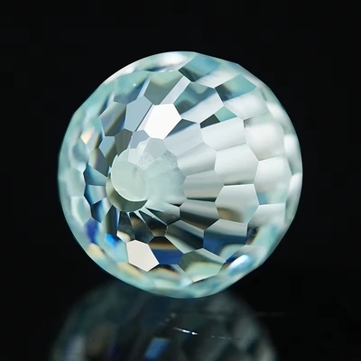 Material de piedra preciosa laboratorio sintético creado con cuentas redondas de moissanita azul para la fabricación de joyas