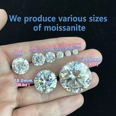 Anillo de Moissanita Blanca suelta Diamante 1.0 CT por paquete Moissanita de pelea redonda de tamaño pequeño
