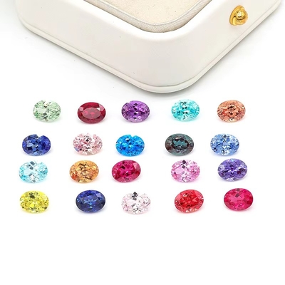 Colorado 6*8mm Corte oval de laboratorio Diamante 22 Multicolor 1.5ct Zafiro Rubí Esmeralda Piedra preciosa suelta
