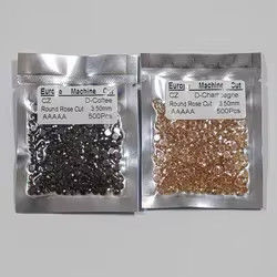 Rosa cortada cúbica zirconia moissanita redonda brillante cortada piedras preciosas tratamientos térmicos aplicados