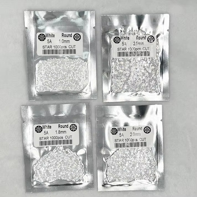 5A Calidad 1000pcs/Bolsa 1mm - 3.0mm Piedra Gemas Blanco Cúbica Zirconia Para Joyería