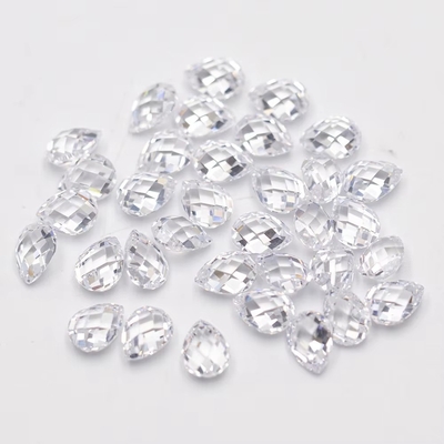 Granate rosa Verde Blanco Naranja Azul Piedras preciosas forma de pera doble tortuga facetada zirconia cúbica