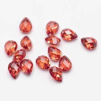 Granate rosa Verde Blanco Naranja Azul Piedras preciosas forma de pera doble tortuga facetada zirconia cúbica