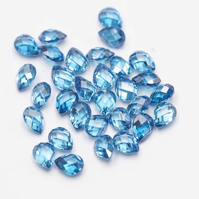 Granate rosa Verde Blanco Naranja Azul Piedras preciosas forma de pera doble tortuga facetada zirconia cúbica
