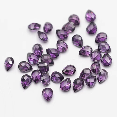 Granate rosa Verde Blanco Naranja Azul Piedras preciosas forma de pera doble tortuga facetada zirconia cúbica