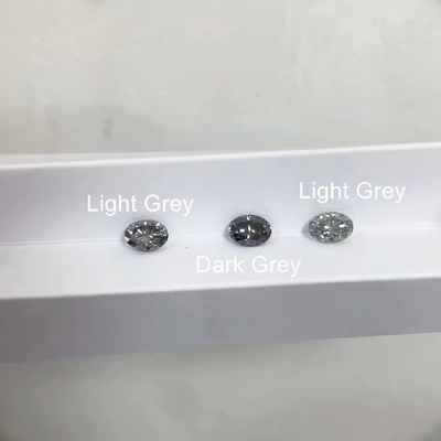Venta al por mayor 0.5ct 1ct 2ct Gris Mossinate diamante gema Gris Color Oval Perra Corte sueltos anillos de boda de moissanite natural
