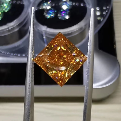 Princess Cut Vivido Amarillo Mosanita VVS Suelto Esmeralda Moissanita Diamante anillos de moissanita rosa anillo de promesa de moissanita