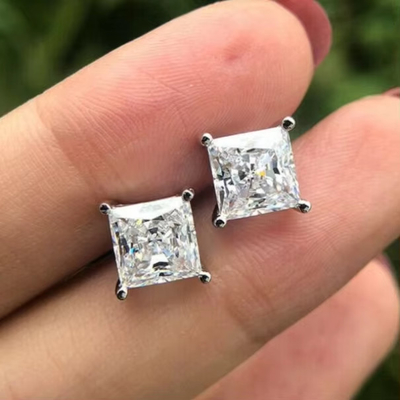 Los pendientes de los perros Moissanite Diamante Corazón Princesa Ascher Colchón redondo Brillante Corte Charles VVS Piedra preciosa suelta