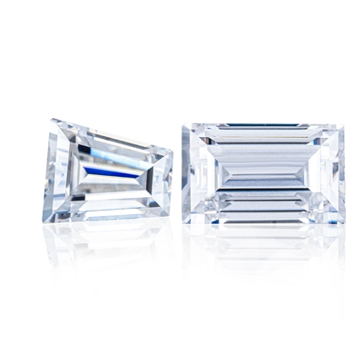 Anillo de solitario de moissanite al por mayor Mossanite Gem Baguette cónica Corte Charles VVS suelta Moissanite diamante