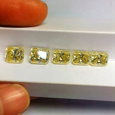 Vivido amarillo Moissanite Gem Radiante Corte GRA VVS suelto Mosanite Diamante Para Anillo de Oro