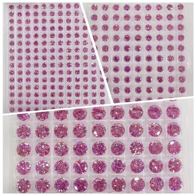 Certificado GRA Color rosa de 3 mm a 12 mm Diamante de moissanita VVS1 redondo de corte brillante de piedras de moissanita sueltas