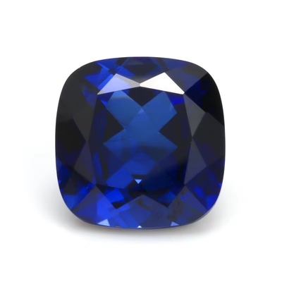 Unico Moissanite sintético Sapphire Stone Cushion Cut 34# Azul Corindón Piedra preciosa suelta para la fabricación de joyas
