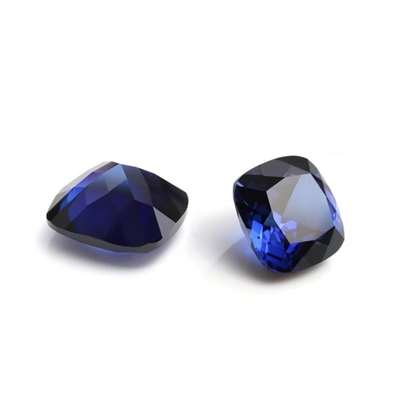 Unico Moissanite sintético Sapphire Stone Cushion Cut 34# Azul Corindón Piedra preciosa suelta para la fabricación de joyas