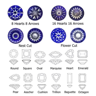 Certificado GRA cortado Moissanite Blanco Diamante Princesa Oval Perra Asscher Radiante Esmeralda cortada rocas de moissanite sueltas VVS