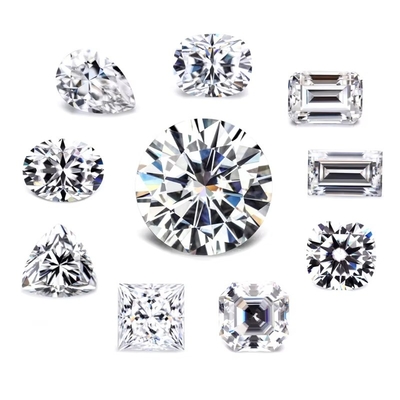 Certificado GRA cortado Moissanite Blanco Diamante Princesa Oval Perra Asscher Radiante Esmeralda cortada rocas de moissanite sueltas VVS