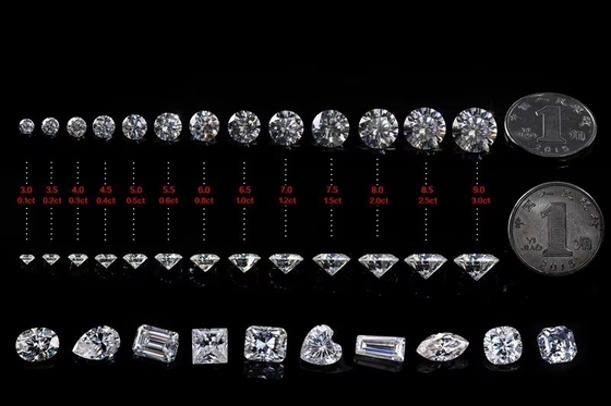 Certificado GRA cortado Moissanite Blanco Diamante Princesa Oval Perra Asscher Radiante Esmeralda cortada rocas de moissanite sueltas VVS