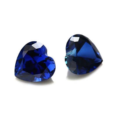 Gemas sueltas de piedra preciosa corte de corazón 3x3mm a 10x10mm 33# 34# azul zafiro piedras sintéticas