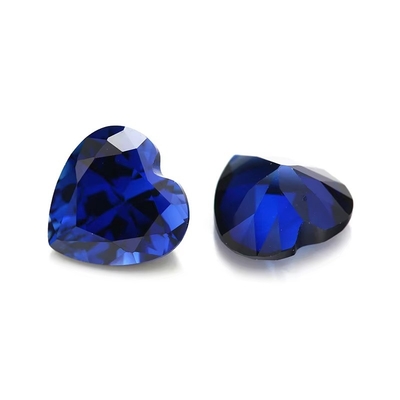 Gemas sueltas de piedra preciosa corte de corazón 3x3mm a 10x10mm 33# 34# azul zafiro piedras sintéticas