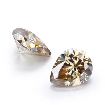Corindón sintético Moissanita Diamante Amarillo Ligero Champaña Perra Moissanita suelta piedras para anillo