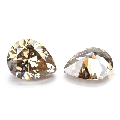 Corindón sintético Moissanita Diamante Amarillo Ligero Champaña Perra Moissanita suelta piedras para anillo