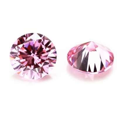 3A Calidad Color Rosa Mayorista Piedras preciosas sueltas Forma redonda 2mm 3mm Circonia cúbica sintética Moissanite personalizado para colgante