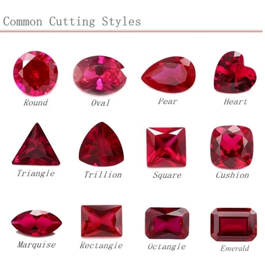 Princesa de corte cuadrado rubí sintético 5# Corindón piedra preciosa suelta Moissanite para anillos de compromiso
