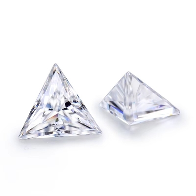 D Triángulo sin color de moissanita sintética cortado VVS1 anillo de diamante de moissanita suelto de 5 quilates