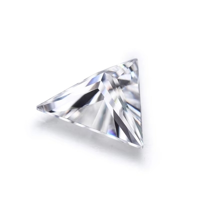 D Triángulo sin color de moissanita sintética cortado VVS1 anillo de diamante de moissanita suelto de 5 quilates