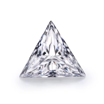 D Triángulo sin color de moissanita sintética cortado VVS1 anillo de diamante de moissanita suelto de 5 quilates