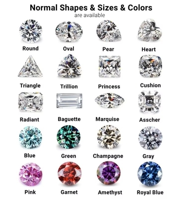 D Triángulo sin color de moissanita sintética cortado VVS1 anillo de diamante de moissanita suelto de 5 quilates