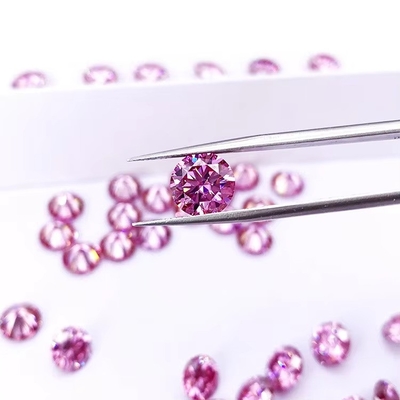 Fábrica mayorista Rosa Moissanite Diamante redondo Brillante corte 3.0mm-12.0mm VVS1 piedras sueltas de moissanite anillo de 4 quilates