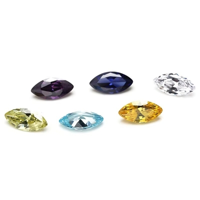 30 colores CZ piedras Marquesa corte 3x1.5 mm Circonia cúbica sintética para la fabricación de joyas