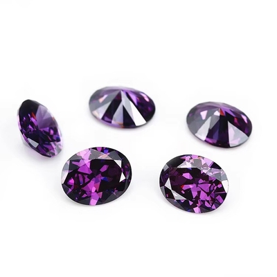 8x6mm Piedra preciosa suelta Corte de máquina europea Ametista Color Forma ovalada Circonia cúbica sintética Negro