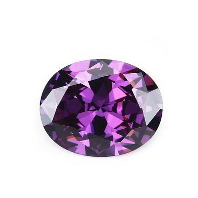 8x6mm Piedra preciosa suelta Corte de máquina europea Ametista Color Forma ovalada Circonia cúbica sintética Negro