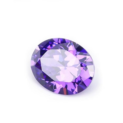8x6mm Piedra preciosa suelta Corte de máquina europea Ametista Color Forma ovalada Circonia cúbica sintética Negro