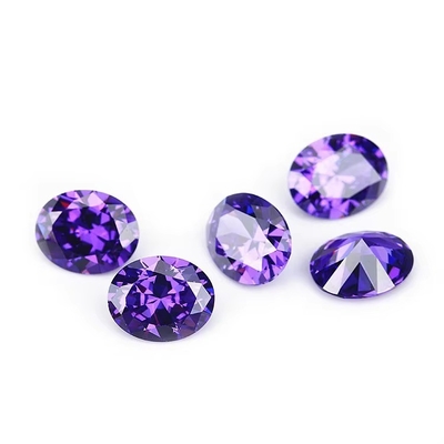 8x6mm Piedra preciosa suelta Corte de máquina europea Ametista Color Forma ovalada Circonia cúbica sintética Negro