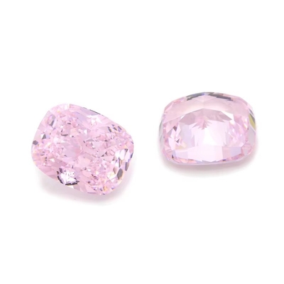 Piedra cortada en hielo Cz de 4k Color rosa Cushion Forma 7x6mm 10x8mm Piedra preciosa suelta Zirconia cúbica sintética