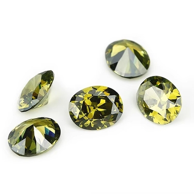 Los pendientes de moissanite gemas rosa Peridoto granate amarillo cz piedras de forma ovalada 12x10mm zirconia cúbica sintética para anillo
