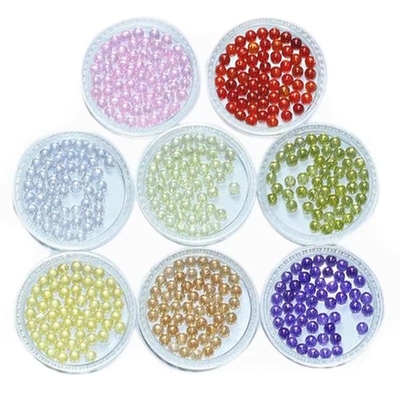 Granate de bola redonda Peridoto colores rosados CZ cuentas sintéticas cúbicas Zirconia piedra preciosa suelta para los pendientes de diamantes